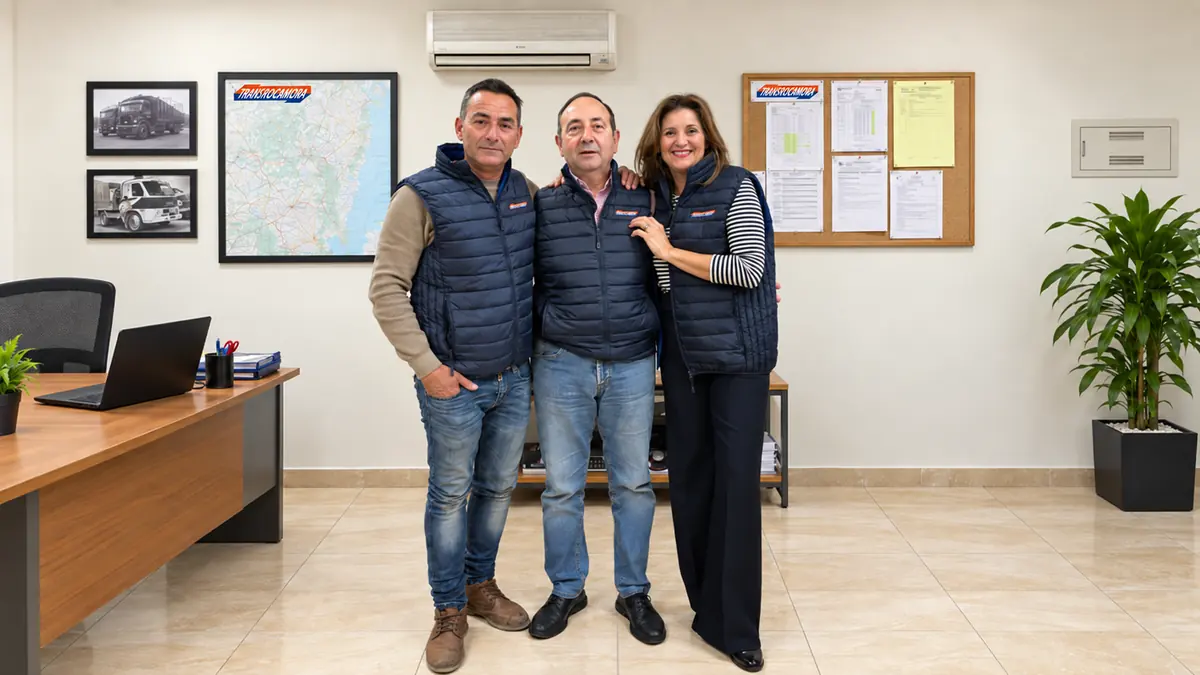 Tres personas en la oficina de TransRocamora